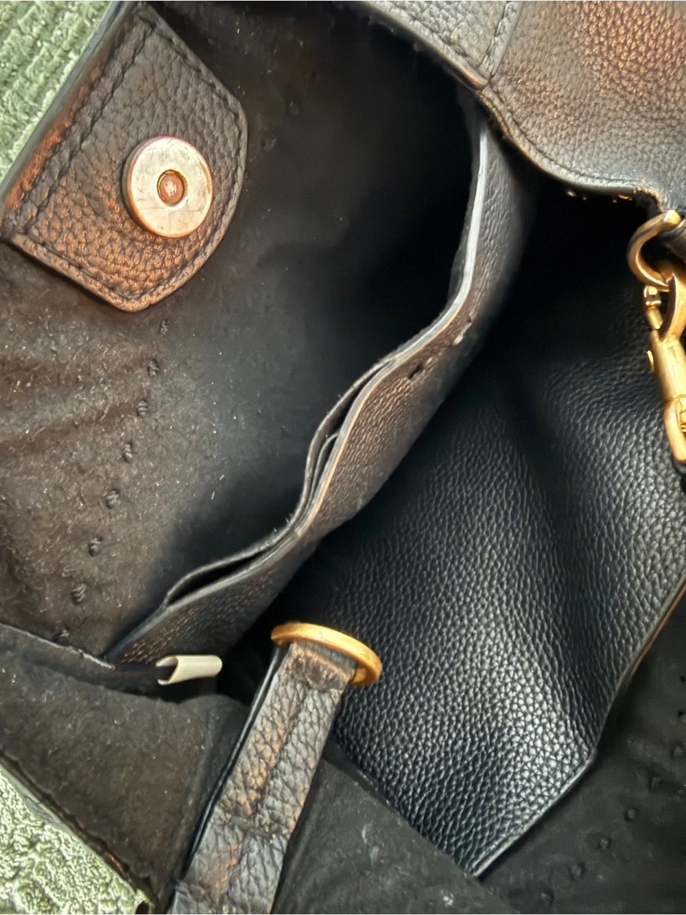 Tory Burch Black Pebbled Leather McGraw Bucket Bag